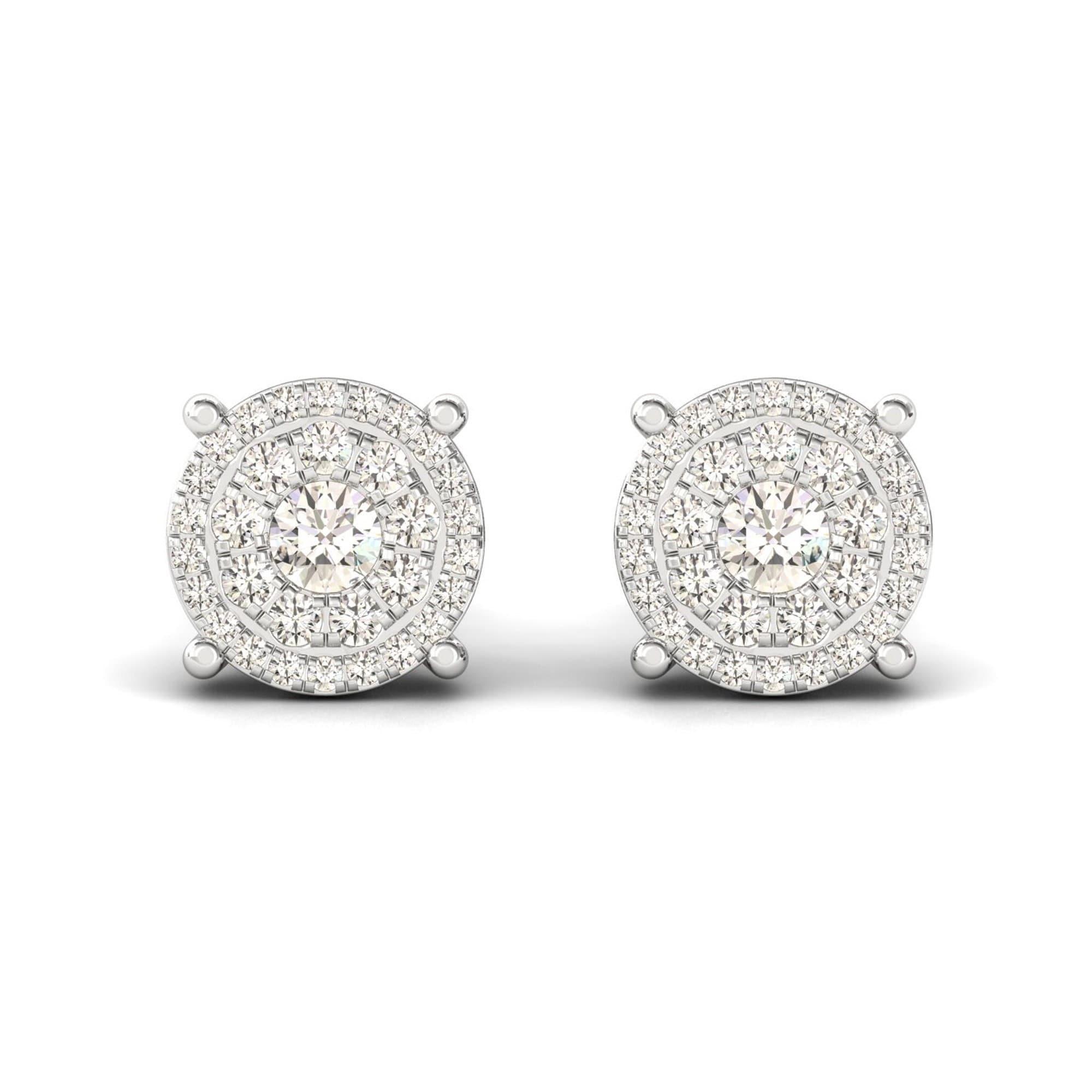 Handmade Designer Gold Earring, Solid Gold Stud Earrings For Women, 18Kt Rose Gold Diamond Earrings - GeumJewels