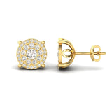 Handmade Designer Gold Earring, Solid Gold Stud Earrings For Women, 18Kt Rose Gold Diamond Earrings - GeumJewels