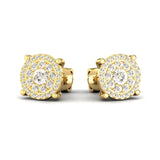 Handmade Designer Gold Earring, Solid Gold Stud Earrings For Women, 18Kt Rose Gold Diamond Earrings - GeumJewels