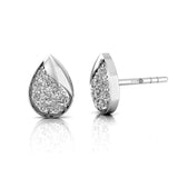 Pear Shaped Diamond Dainty Stud Earring - GeumJewels