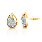 Pear Shaped Diamond Dainty Stud Earring - GeumJewels
