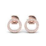Natural Diamond Tiny Earrings, Elegant Yellow/White Gold Earrings, Rose Gold Custom Earrings - GeumJewels