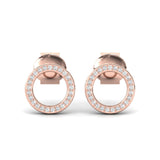 Natural Diamond Tiny Earrings, Elegant Yellow/White Gold Earrings, Rose Gold Custom Earrings - GeumJewels