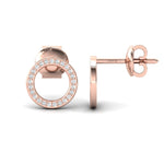 Natural Diamond Tiny Earrings, Elegant Yellow/White Gold Earrings, Rose Gold Custom Earrings - GeumJewels