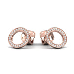 Natural Diamond Tiny Earrings, Elegant Yellow/White Gold Earrings, Rose Gold Custom Earrings - GeumJewels