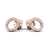 Natural Diamond Tiny Earrings, Elegant Yellow/White Gold Earrings, Rose Gold Custom Earrings - GeumJewels