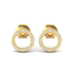 Natural Diamond Tiny Earrings, Elegant Yellow/White Gold Earrings, Rose Gold Custom Earrings - GeumJewels