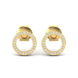 Natural Diamond Tiny Earrings, Elegant Yellow/White Gold Earrings, Rose Gold Custom Earrings - GeumJewels