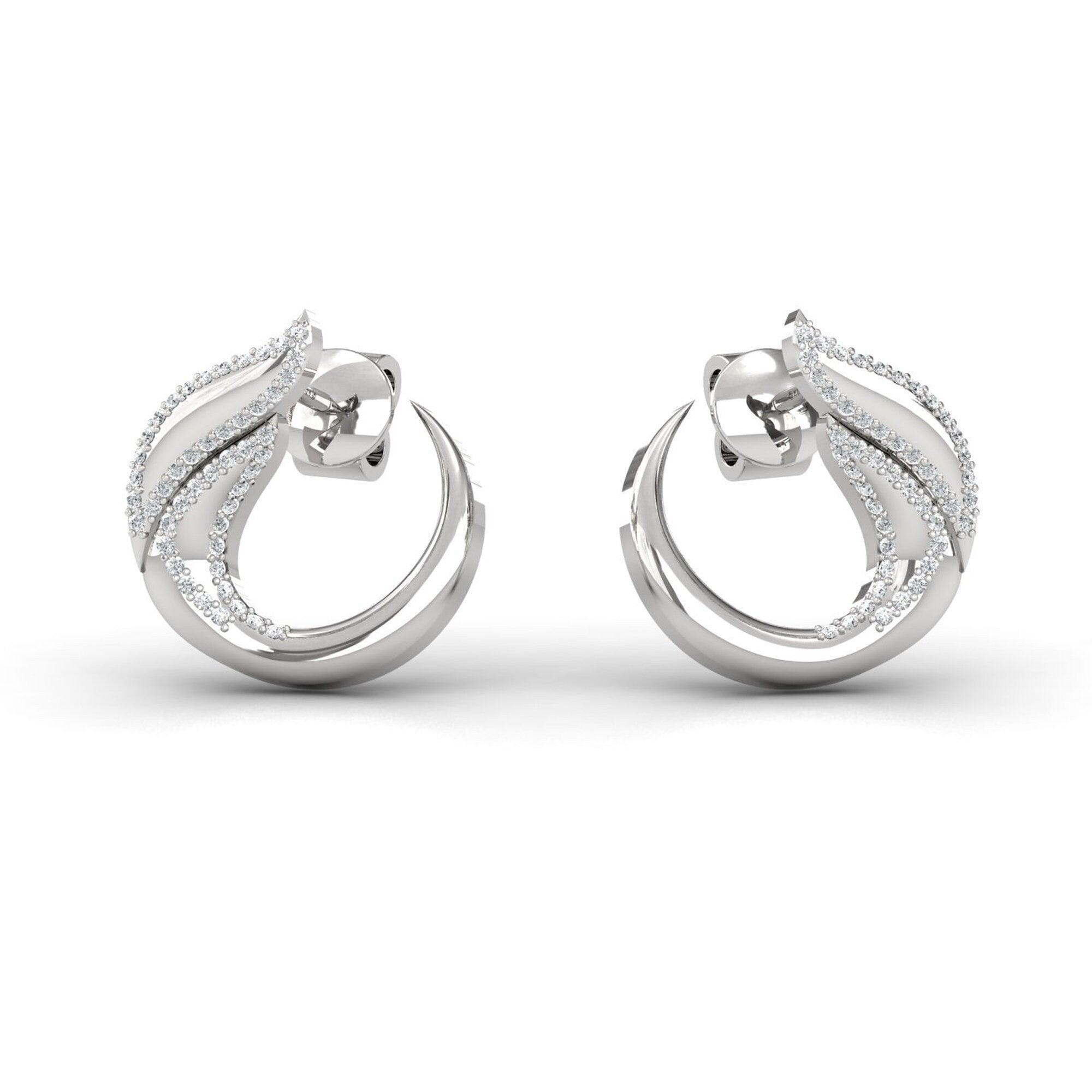 10kt 14kt 18kt Yellow/White Gold Custom Earrings, Rose Gold Designer Earrings - GeumJewels