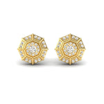 Real Diamond Stud Earring, Delicate White/Yellow Gold Earrings, Rose Gold Designer Earrings - GeumJewels