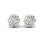Real Diamond Stud Earring, Delicate White/Yellow Gold Earrings, Rose Gold Designer Earrings - GeumJewels