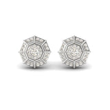 Real Diamond Stud Earring, Delicate White/Yellow Gold Earrings, Rose Gold Designer Earrings - GeumJewels