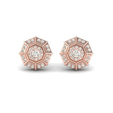 Real Diamond Stud Earring, Delicate White/Yellow Gold Earrings, Rose Gold Designer Earrings - GeumJewels