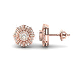 Real Diamond Stud Earring, Delicate White/Yellow Gold Earrings, Rose Gold Designer Earrings - GeumJewels
