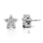 Star Shaped Diamond Stud Dainty Earrings - GeumJewels