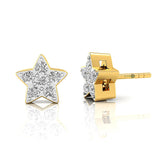 Star Shaped Diamond Stud Dainty Earrings - GeumJewels