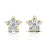 Star Shaped Diamond Stud Dainty Earrings - GeumJewels