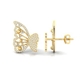 Stunning Butterfly Gold Earrings, 10kt 14kt 18kt Rose Gold Stud Earring - GeumJewels