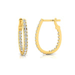 Dainty Diamond Huggie Hoop Earrings - GeumJewels
