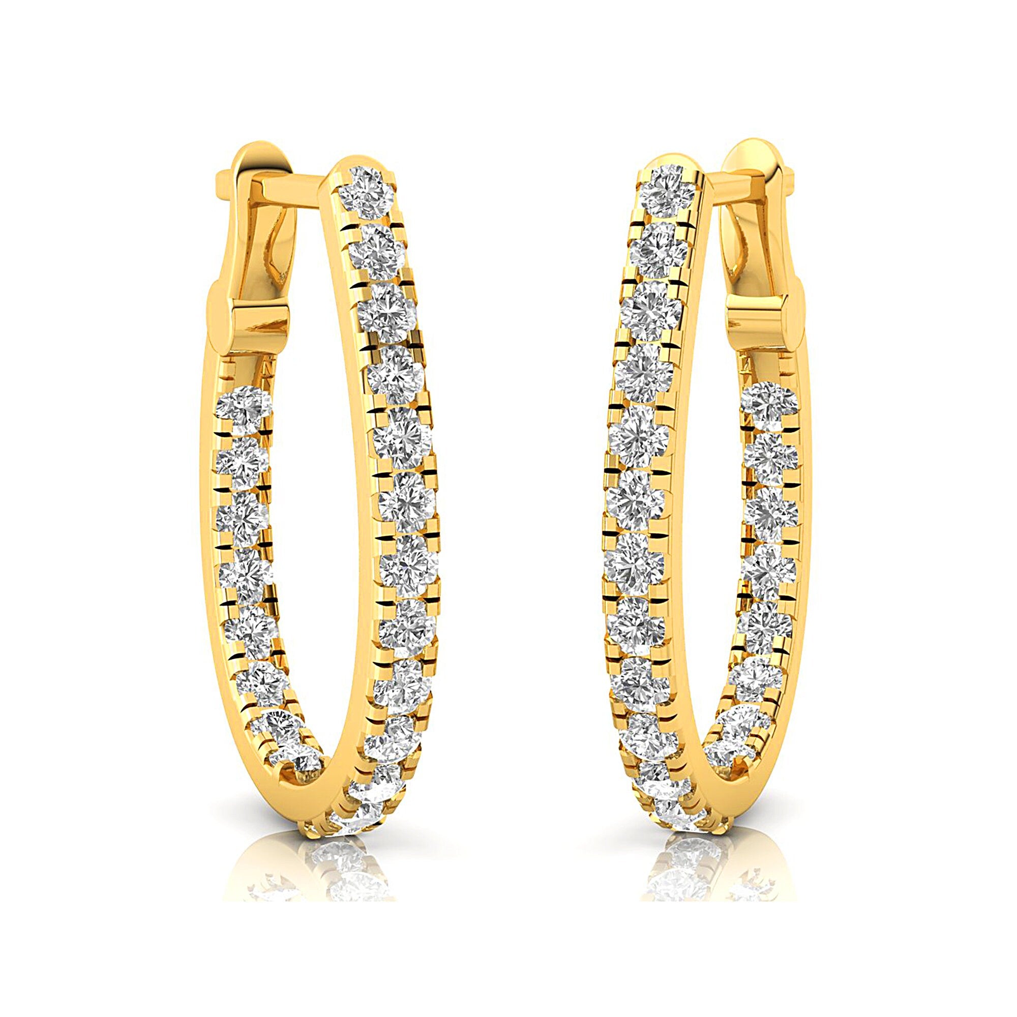 Dainty Diamond Huggie Hoop Earrings - GeumJewels
