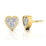 Dainty Heart Shaped Diamond Stud Earrings - GeumJewels