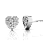 Dainty Heart Shaped Diamond Stud Earrings - GeumJewels