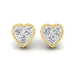 Dainty Heart Shaped Diamond Stud Earrings - GeumJewels