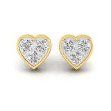 Dainty Heart Shaped Diamond Stud Earrings - GeumJewels