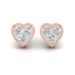 Dainty Heart Shaped Diamond Stud Earrings - GeumJewels
