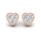 Dainty Heart Shaped Diamond Stud Earrings - GeumJewels