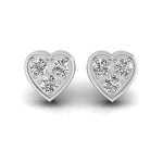 Dainty Heart Shaped Diamond Stud Earrings - GeumJewels