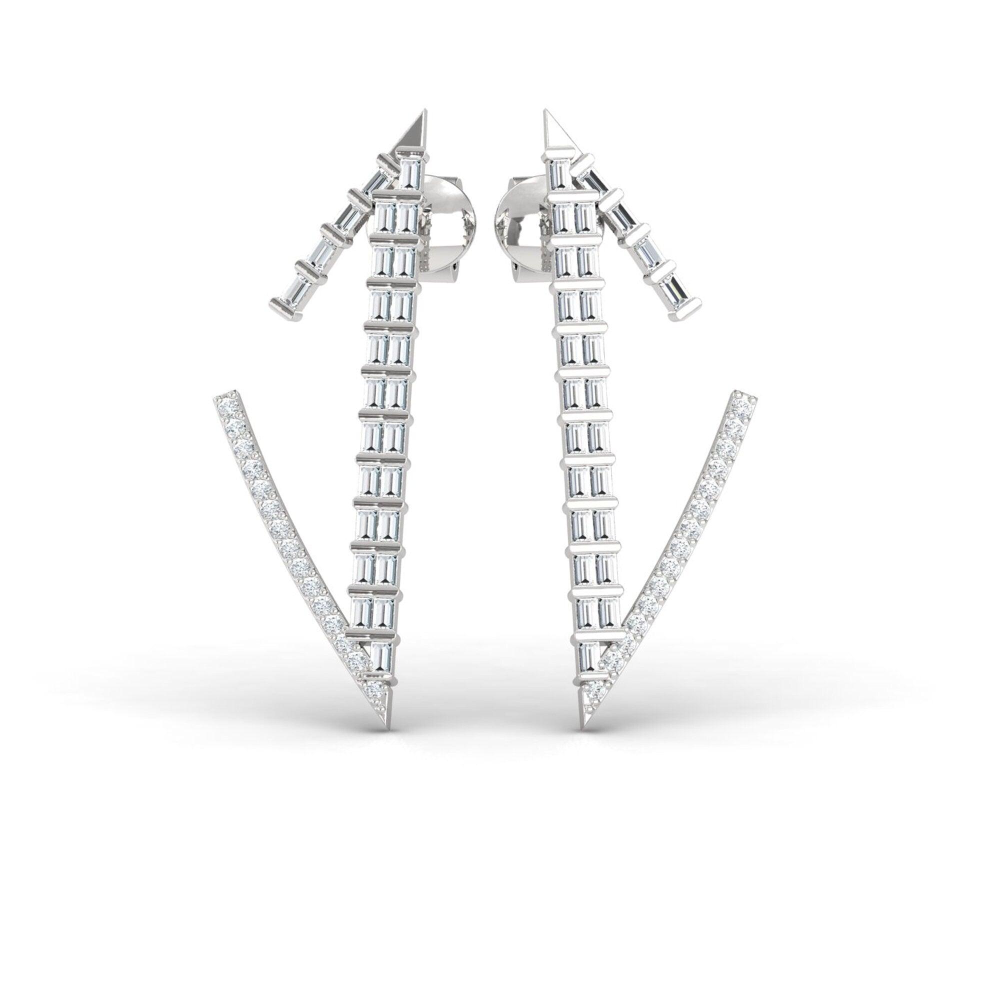 Handmade Yellow/White Gold Earring, 10kt 14kt 18kt Rose Gold Fashion Earrings - GeumJewels