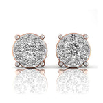 Halo Diamond Solitaire Dainty Stud Earrings - GeumJewels