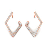 Kite Shaped Diamond Dainty Earrings - GeumJewels