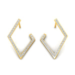 Kite Shaped Diamond Dainty Earrings - GeumJewels