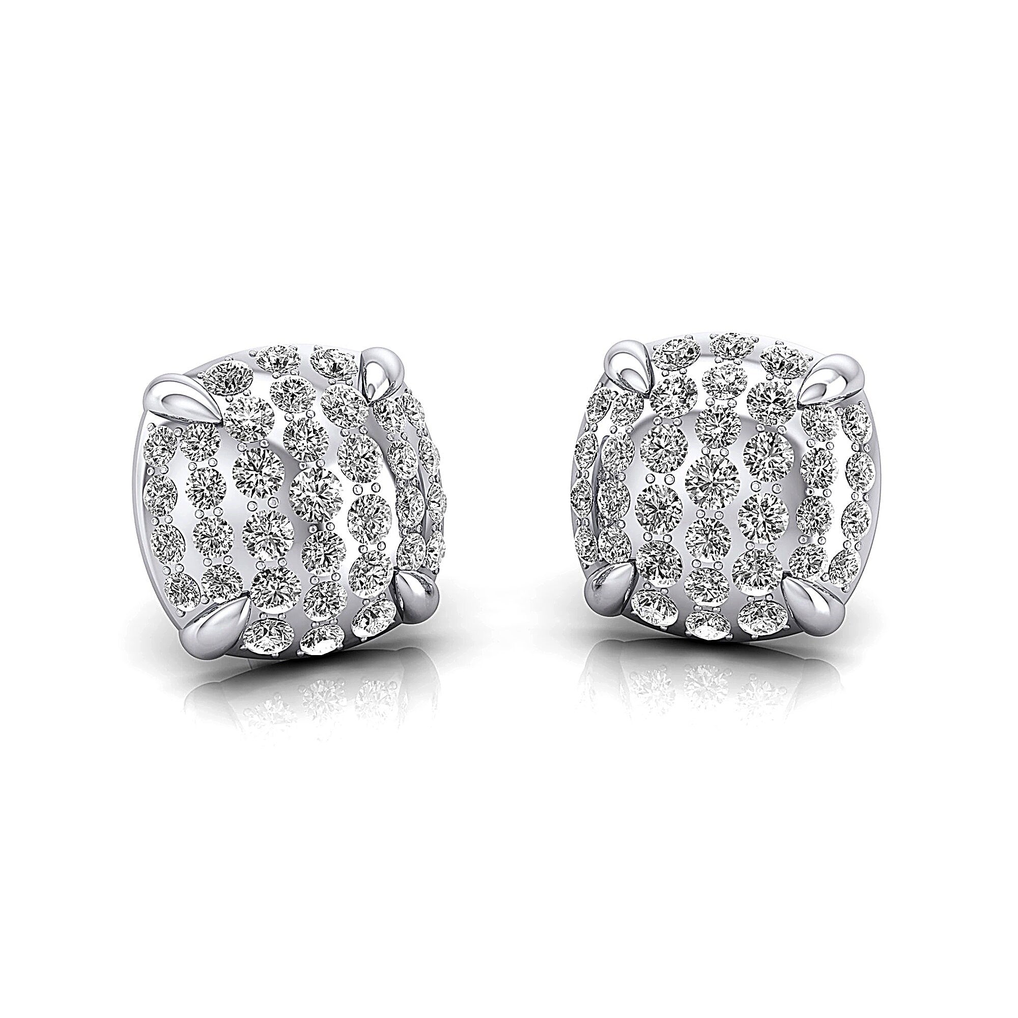 Pave Set Diamond Dainty Stud Earrings - GeumJewels