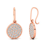Round Diamond Dainty Earrings with Ear wire - GeumJewels