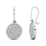 Round Diamond Dainty Earrings with Ear wire - GeumJewels