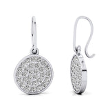 Round Diamond Dainty Earrings with Ear wire - GeumJewels