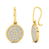 Round Diamond Dainty Earrings with Ear wire - GeumJewels