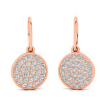 Round Diamond Dainty Earrings with Ear wire - GeumJewels