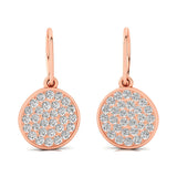 Round Diamond Dainty Earrings with Ear wire - GeumJewels