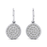 Round Diamond Dainty Earrings with Ear wire - GeumJewels