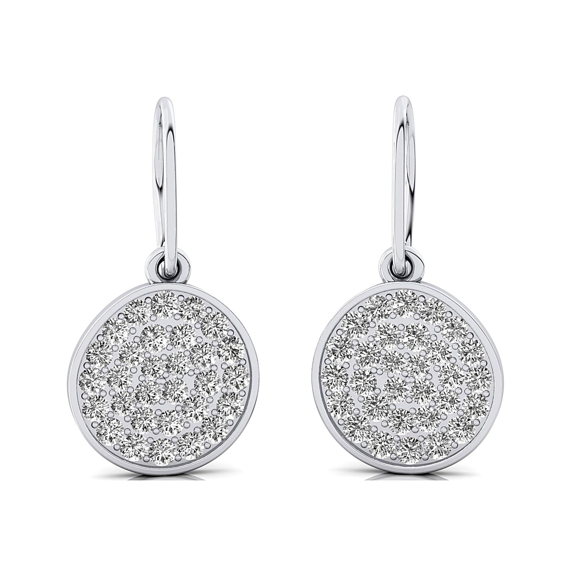 Round Diamond Dainty Earrings with Ear wire - GeumJewels