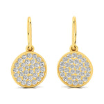 Round Diamond Dainty Earrings with Ear wire - GeumJewels