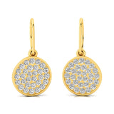 Round Diamond Dainty Earrings with Ear wire - GeumJewels
