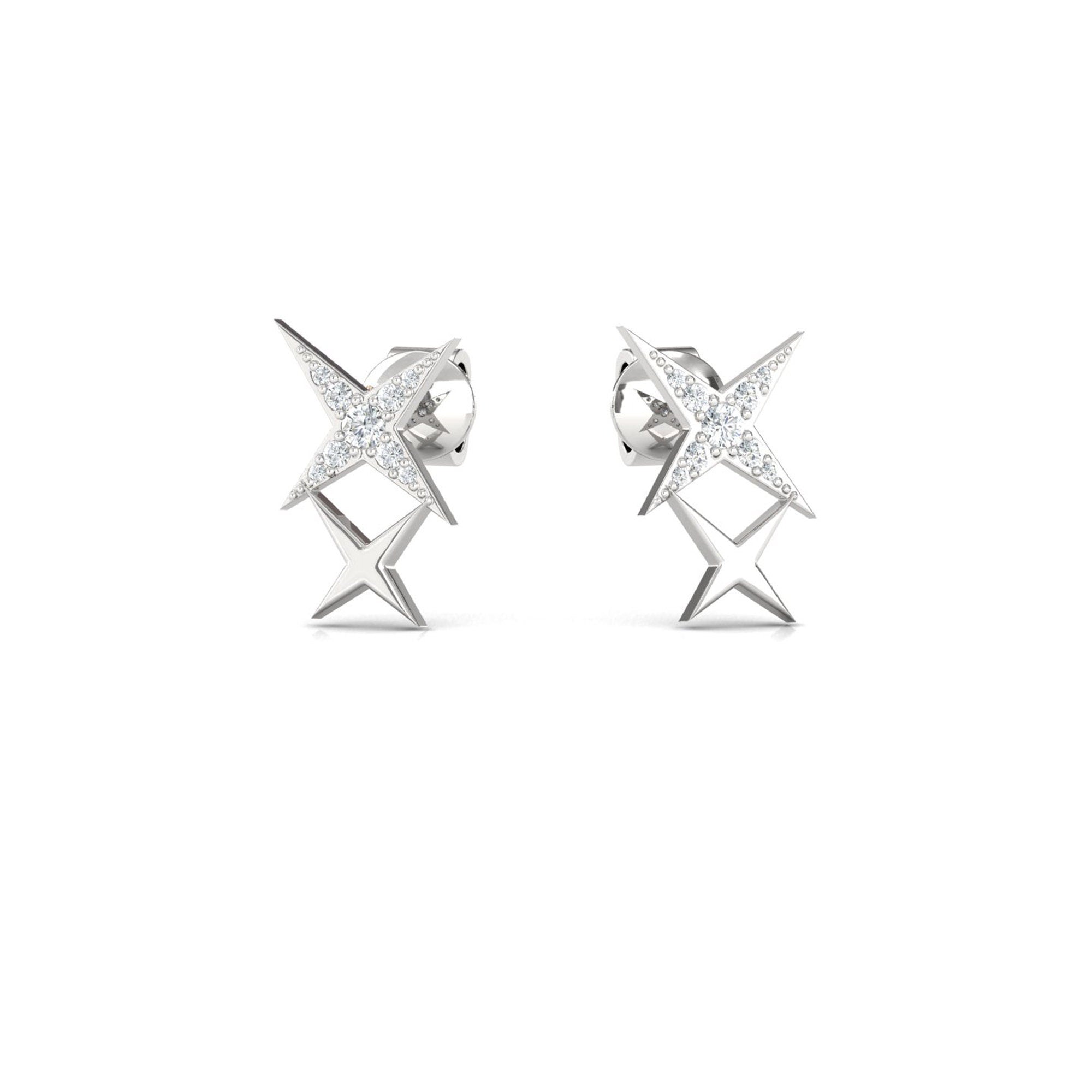 Starry Diamonds Dainty Stud Earrings - GeumJewels