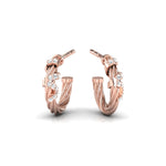Vintage Inspired Twisted Wire Diamond Hoop Earrings - GeumJewels
