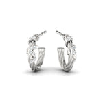 Vintage Inspired Twisted Wire Diamond Hoop Earrings - GeumJewels
