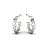 Vintage Inspired Twisted Wire Diamond Hoop Earrings - GeumJewels